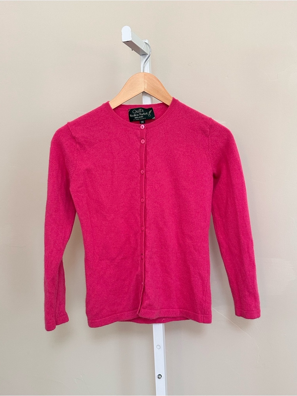 Quill’s Woollen Market Ireland 100% Cashmere Cardigan Pink Size 36 - Picture 1 of 5